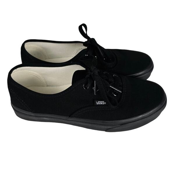 Vans Authentic Black Canvas Low Top Unisex W7 M5.5 – Minimalist Skate Shoe - Picture 2 of 7
